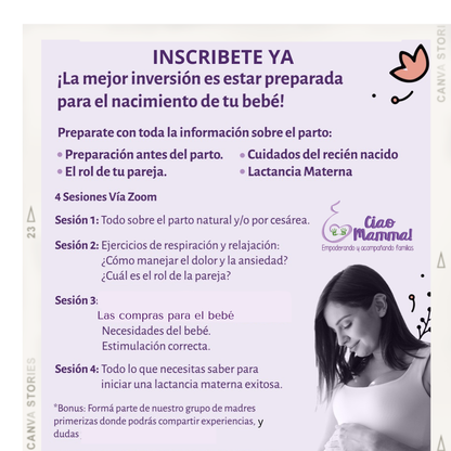 Taller de preparación para el parto y cuidados del recién nacido.